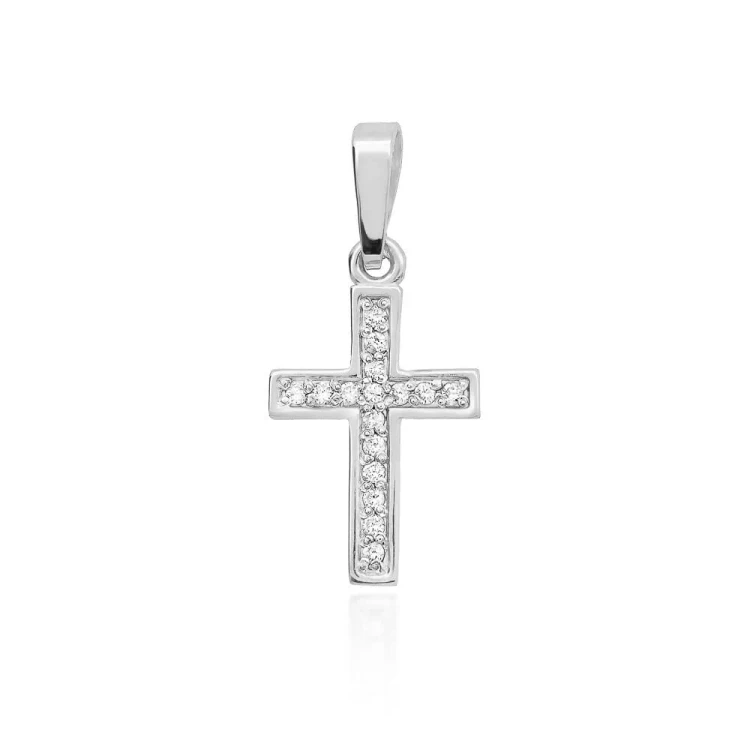 Złoty krzyżyk z białego złota wysadzany brylantami 0,08ct D260-B585-B0.08 marko