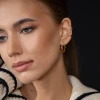 Pozłacany kolczyk podwójne kółko nausznica nakładka fake piercing K1176-925-Z marko
