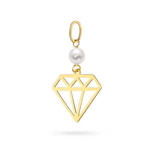 Złota delikatna zawieszka perełka diament brylant Iluvia Z663-585 marko