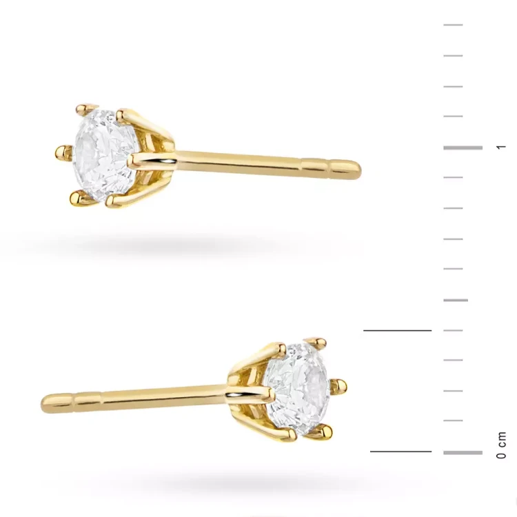 Złote kolczyki basic cyrkonia 4mm klasyczne Jeso K045-333 MARKO