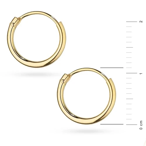 Złote kolczyki koła średnica 11mm kreolki Jeso basic
