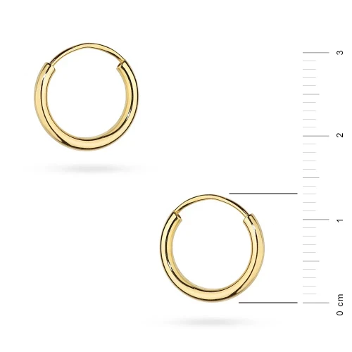 Złote kolczyki koła średnica 13mm kreolki Jeso basic