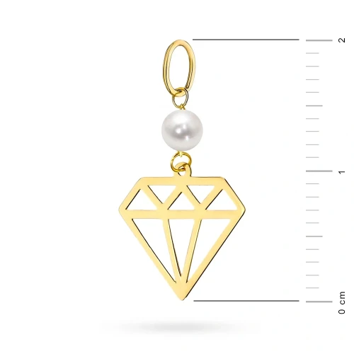 Złota delikatna zawieszka perełka diament brylant Iluvia Z663-585 marko