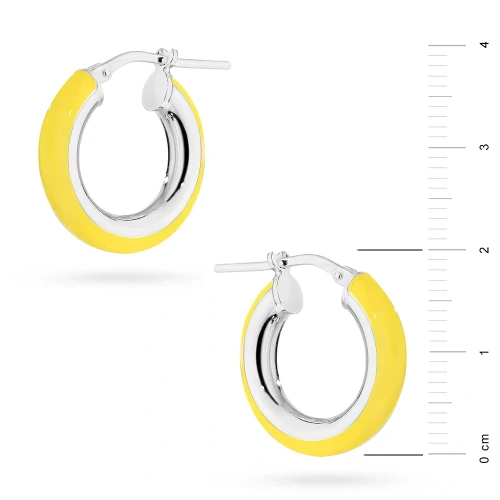 Srebrne kolczyki koła 2cm z emalią żółte neon Supreni K388-925-ZS marko