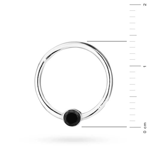 Srebrna zawieszka wisiorek ring kółko czarna cyrkonia Farve Z091-925-CZS marko