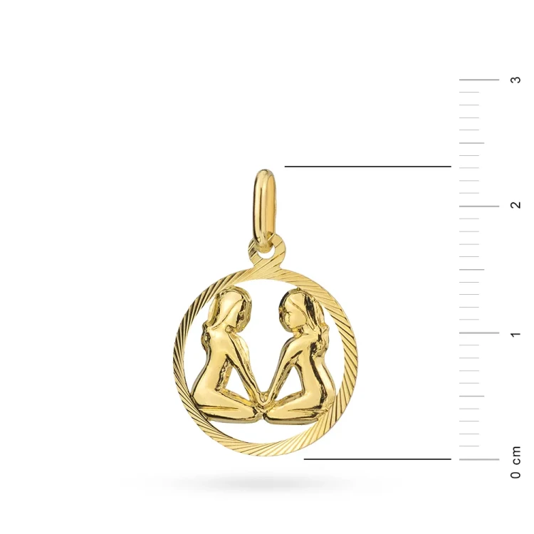 Złoty wisiorek zawieszka znak zodiaku Bliźnięta złoto 585 Z371-585-BLIZNIETA MARKO