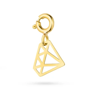 Złota zawieszka diament Charms