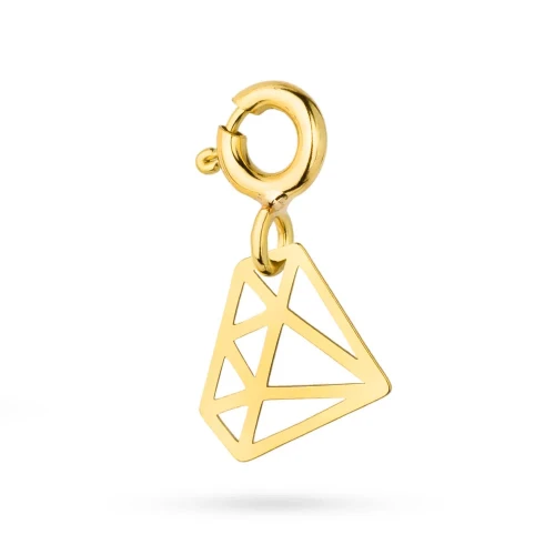 Złota zawieszka diament Charms