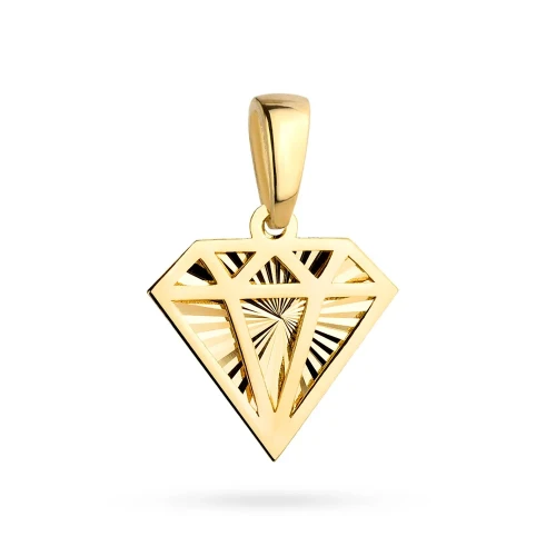 Złota diamentowana zawieszka diament