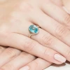 Pierścionek z białego złota z topazem 3,00ct Kultowa W150 próba 585 MARKO