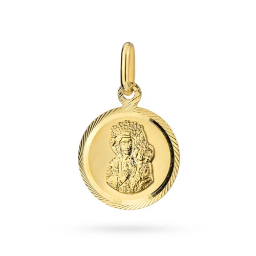Złoty duży medalik Matka Boska Częstochowska w diamentowanym kole MD-GW-024-585 marko