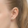 Złote klasyczne lekkie kolczyki wkrętki kółka z diamentowanym kwiatkiem 8mm Jeso K-GW-582-585 marko