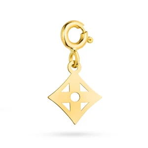 Złota zawieszka romb ze zdobieniem Charms