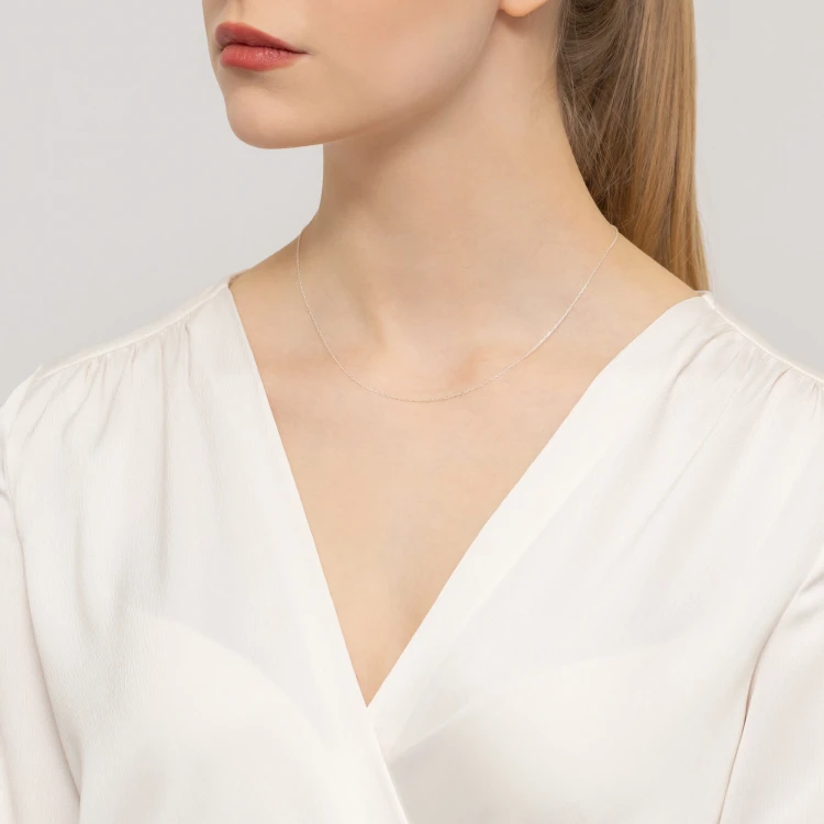Krótki srebrny łańcuszek choker ankier  L028-925 marko L028-925-45 marko