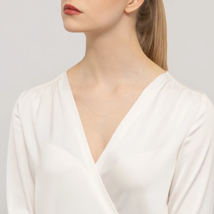 Krótki srebrny łańcuszek choker ankier  L028-925 marko L028-925-50 marko