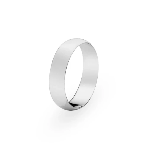 Pojedyncza szeroka obrączka białe złoto 6mm półokrągła z soczewką O033-B585-60 marko