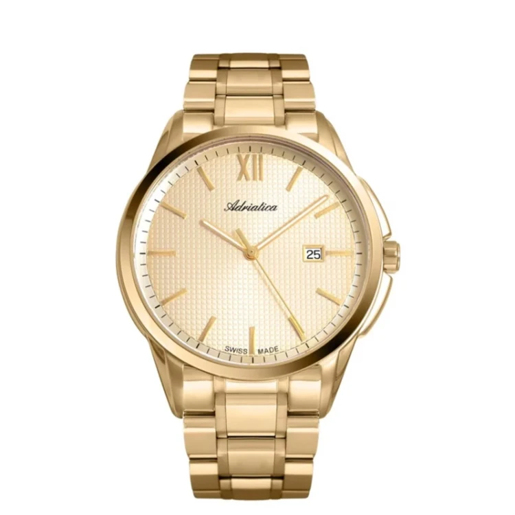 Zegarek męski Adriatica A1290.1161Q PreciDrive bransoleta pozłacana MARKO