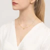 Pozłacany naszyjnik pełne kółko diamentowane koraliki kuleczki Kleur N1040-925-Z marko