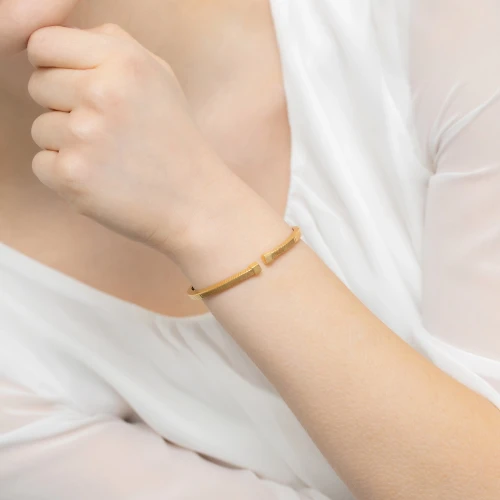 Sztywna bransoletka żmijka bangle pozłacane srebro Sego 