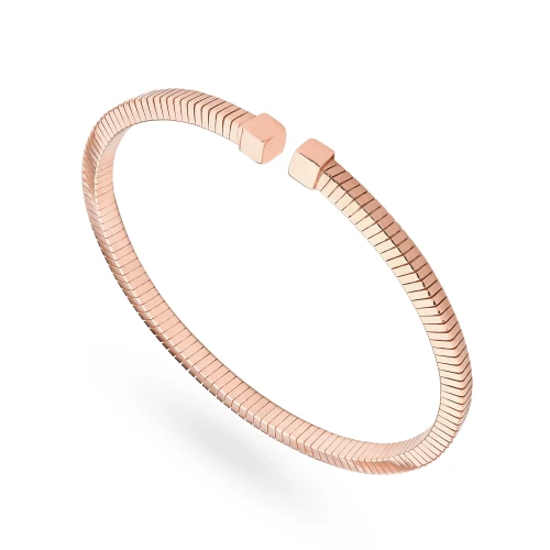 Sztywna bransoletka żmijka bangle pozłacane srebro różowe Sego B157-925-R marko