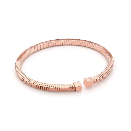 Sztywna bransoletka żmijka bangle pozłacane srebro różowe Sego B157-925-R marko