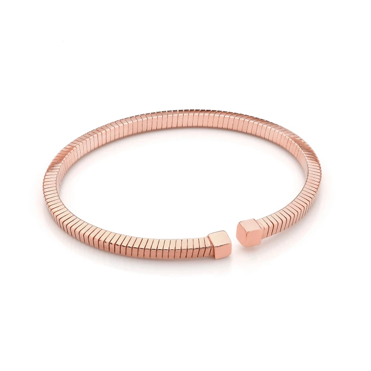 Sztywna bransoletka żmijka bangle pozłacane srebro różowe Sego B157-925-R marko