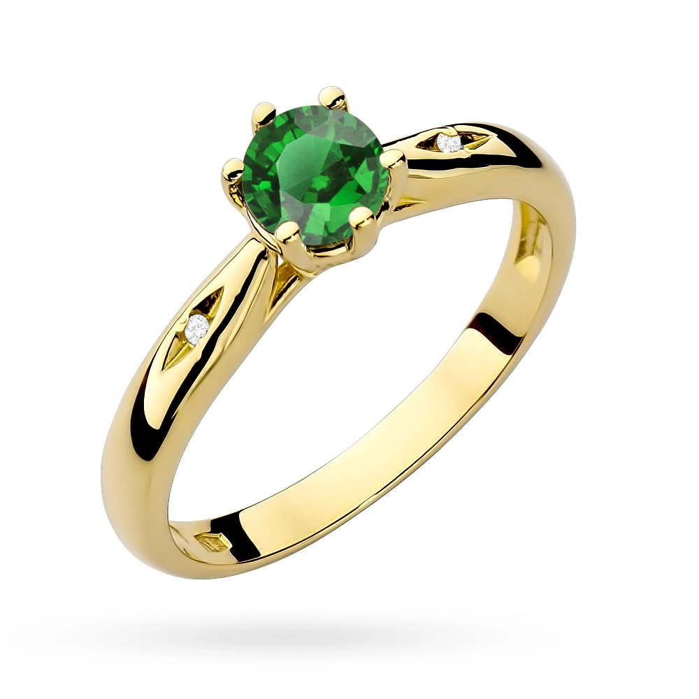 Sparkle4c_Jewelryページ Pierścionek zaręczynowy z brylantami Ventego z żółtego złota