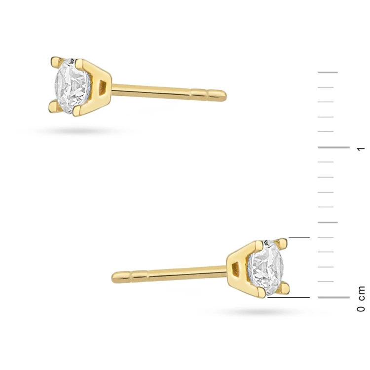 Złote kolczyki basic cyrkonia 4mm klasyczne Jeso K044-333 MARKO