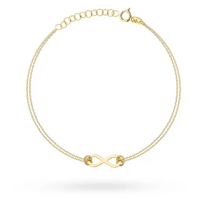 Złota bransoletka nieskończoność podwójny łańcuszek Iluvia 