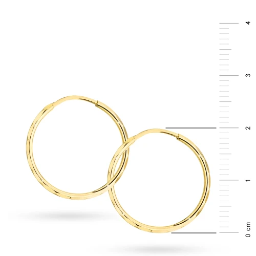 Złote kolczyki diamentowane koła kreolki Jeso 20mm K1097-333 marko