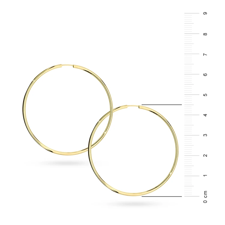 Złote klasyczne kolczyki koła kreolki 50mm Jeso K1317-585 marko