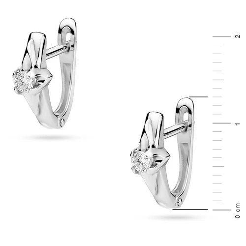 Złote kolczyki z brylantami 0,16ct klasyczne z białego złota