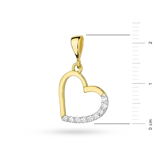 Złoty wisiorek serduszko z brylantami 0,13ct