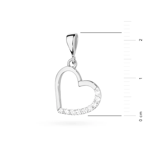 Wisiorek z białego złota serduszko z brylantami 0,13ct