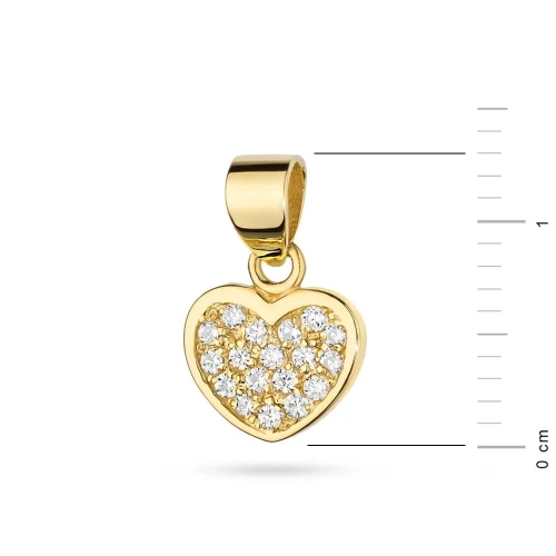Złota zawieszka serduszko z brylantami 0,15ct