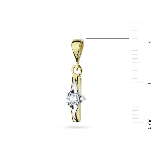 Zawieszka ze złota romb z brylantem 0,08ct