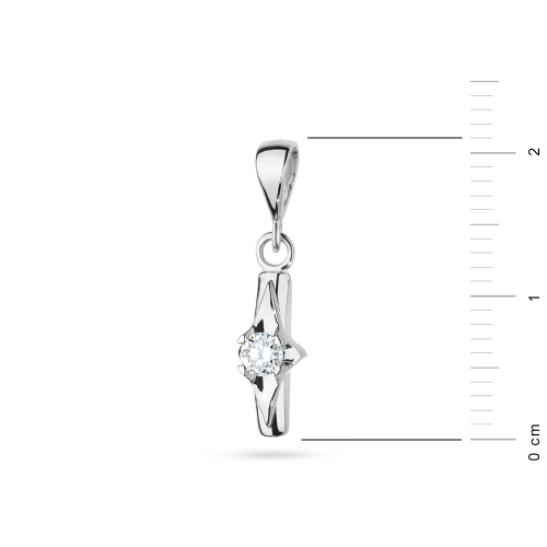 Zawieszka z białego złota romb z brylantem 0,08ct