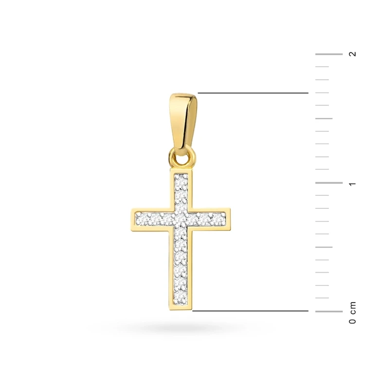 Złoty krzyżyk 585 wysadzany brylantami 0,08ct D260-585-B0.08 MARKO