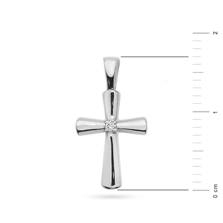 Krzyżyk z brylantem z białego złota D264-B585-B0.0145 MARKO
