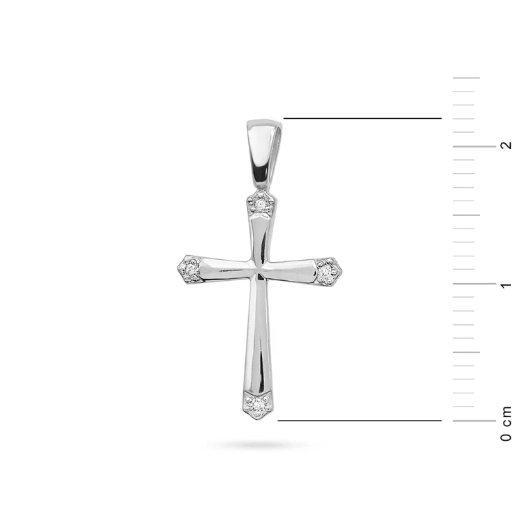 Krzyżyk z brylantami 0,02ct z białego złota D267-B585-B0.02 MARKO