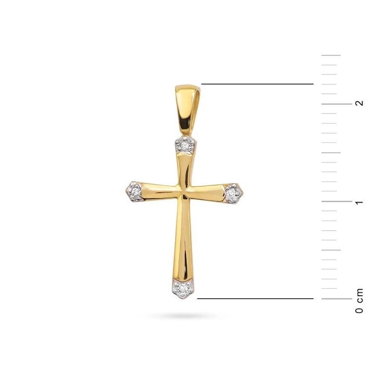 Złoty krzyżyk z brylantami 0,02ct D267-585-B0.02 MARKO