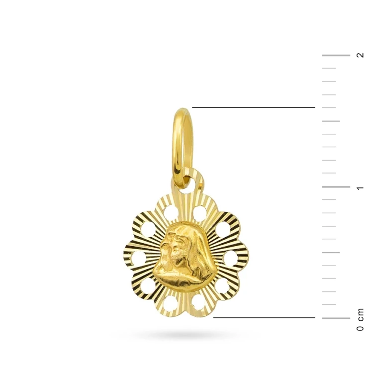 Złoty medalik Matka Boska Bolesna diamentowany 585 MARKO