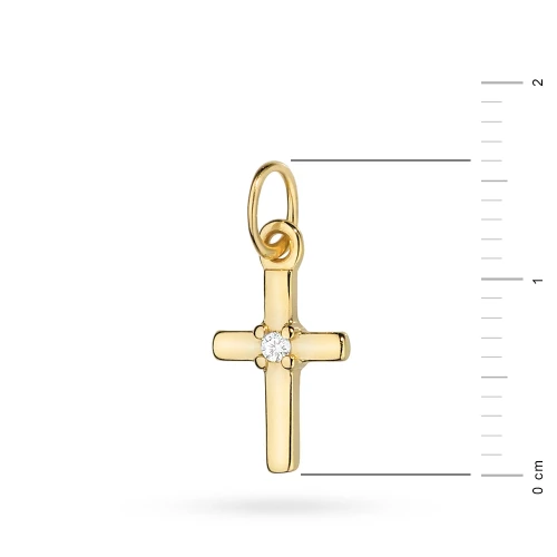 Złoty krzyżyk z cyrkonią próba 585 D019-585 marko