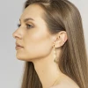 Pozłacany kolczyk fake piercing podwójny nakładka nausznica na chrząstkę K209-925-Z marko