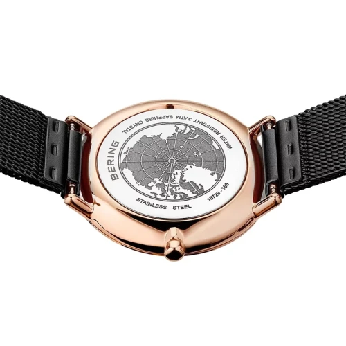 Zegarek damski Bering Classic 15729-166   czarna bransoleta mesh