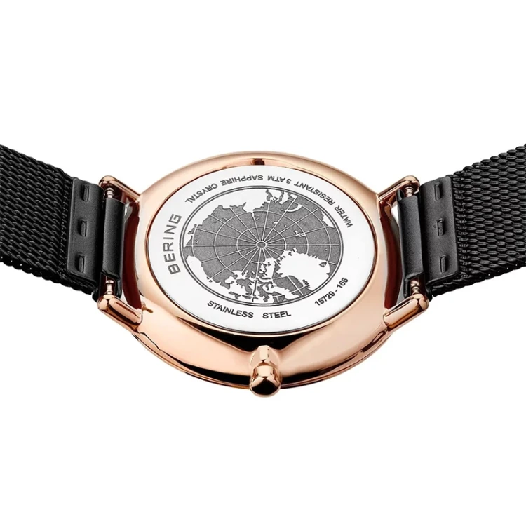 Zegarek damski Bering Classic 15729-166 czarna bransoleta mesh MARKO