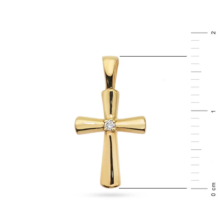 Złoty krzyżyk z brylantem 0,0145ct D264-585-B0.0145 MARKO
