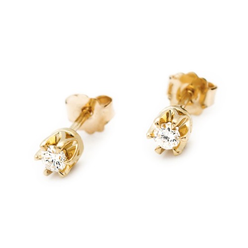Złote kolczyki z brylantami 0,16ct KO-032-585-B0.16 MARKO