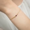Złota bransoletka z rubinem i brylantami na podwójnym łańcuszku Premio BB023-585-R0.15 marko