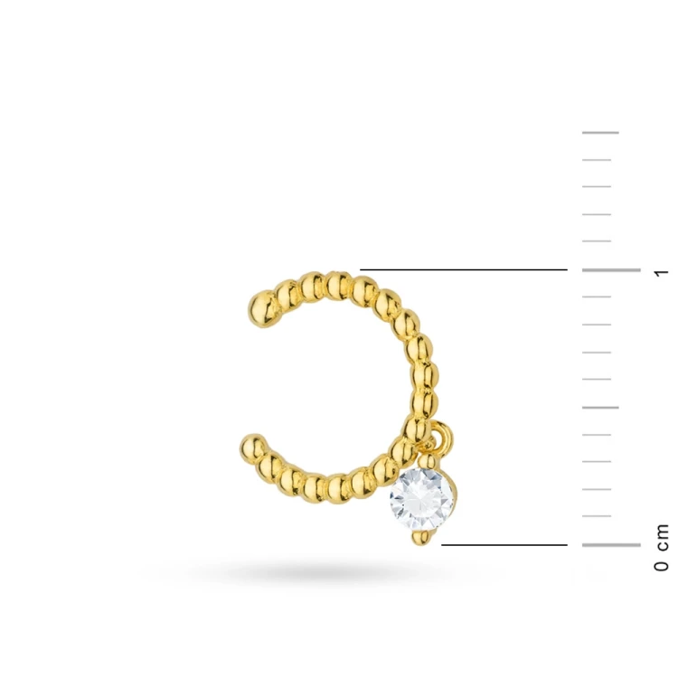 Kolczyk pozłacany nausznica nakładka na chrząstkę fake piercing zawieszka K239-925-Z MARKO